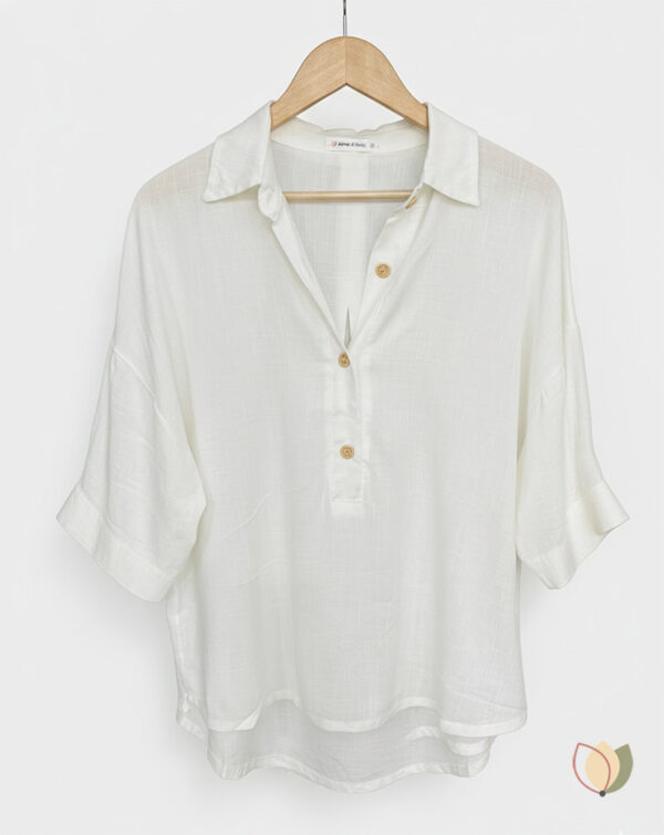 Camisa Oversize de Lino Blanca